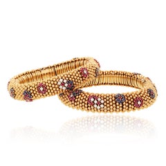 VAN CLEEF & ARPELS Ruby & Sapphire Couscous Necklace with Convertible Bracelets