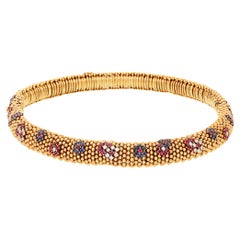 VAN CLEEF & ARPELS Ruby & Sapphire Couscous Necklace with Convertible Bracelets