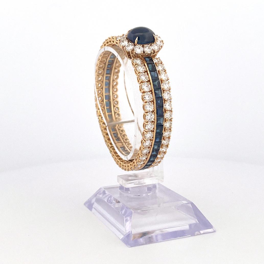 Van Cleef & Arpels Armreif aus 18 Karat Gelbgold mit Saphir und Diamant (Moderne) im Angebot