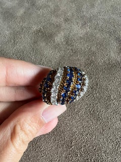 Anello Van Cleef & Arpels con zaffiro e diamanti in oro 18 carati, circa 1960