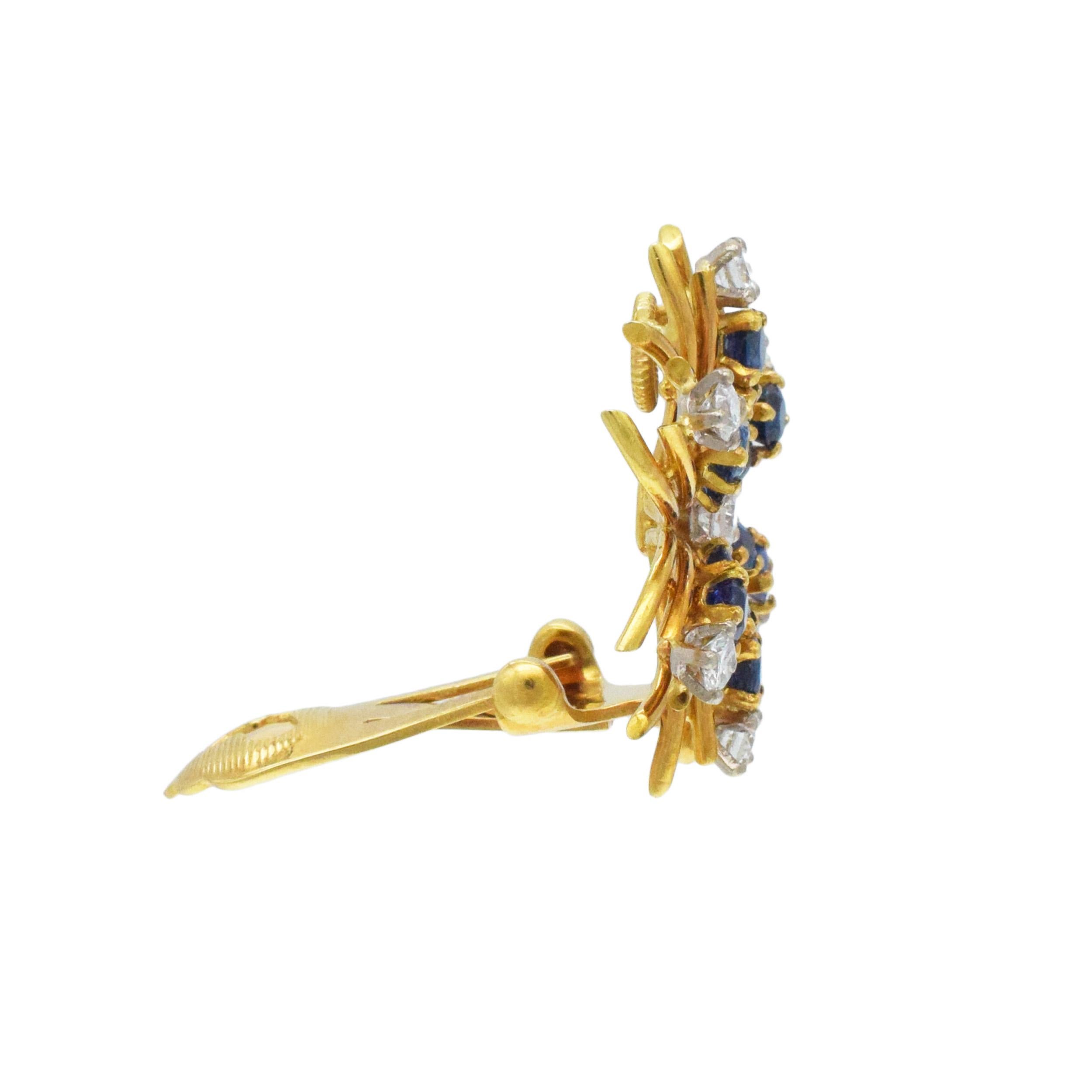 Van Cleef & Arpels Suite de boucles d'oreilles et de colliers en saphir et diamant en vente 9