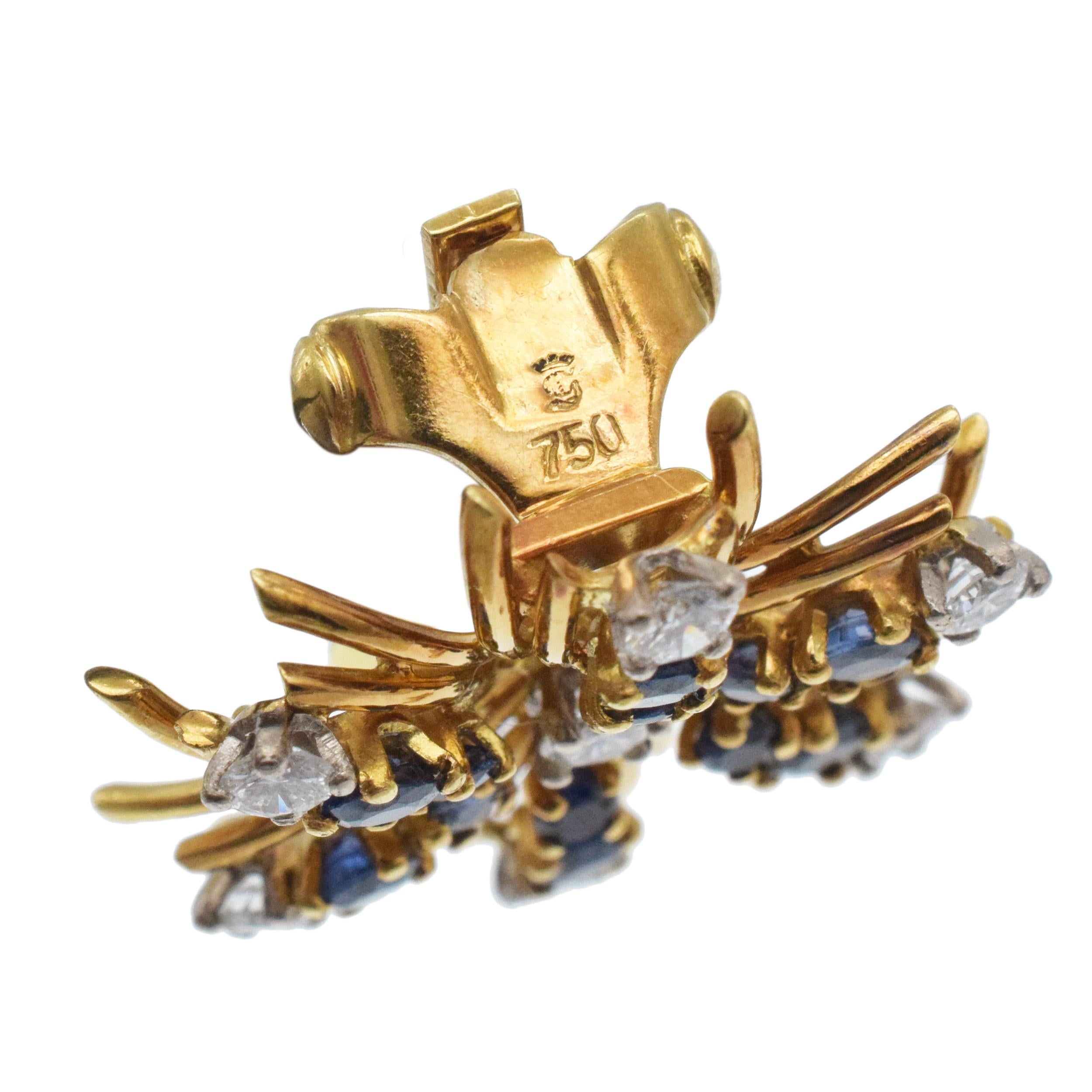 Van Cleef & Arpels Suite de boucles d'oreilles et de colliers en saphir et diamant en vente 11