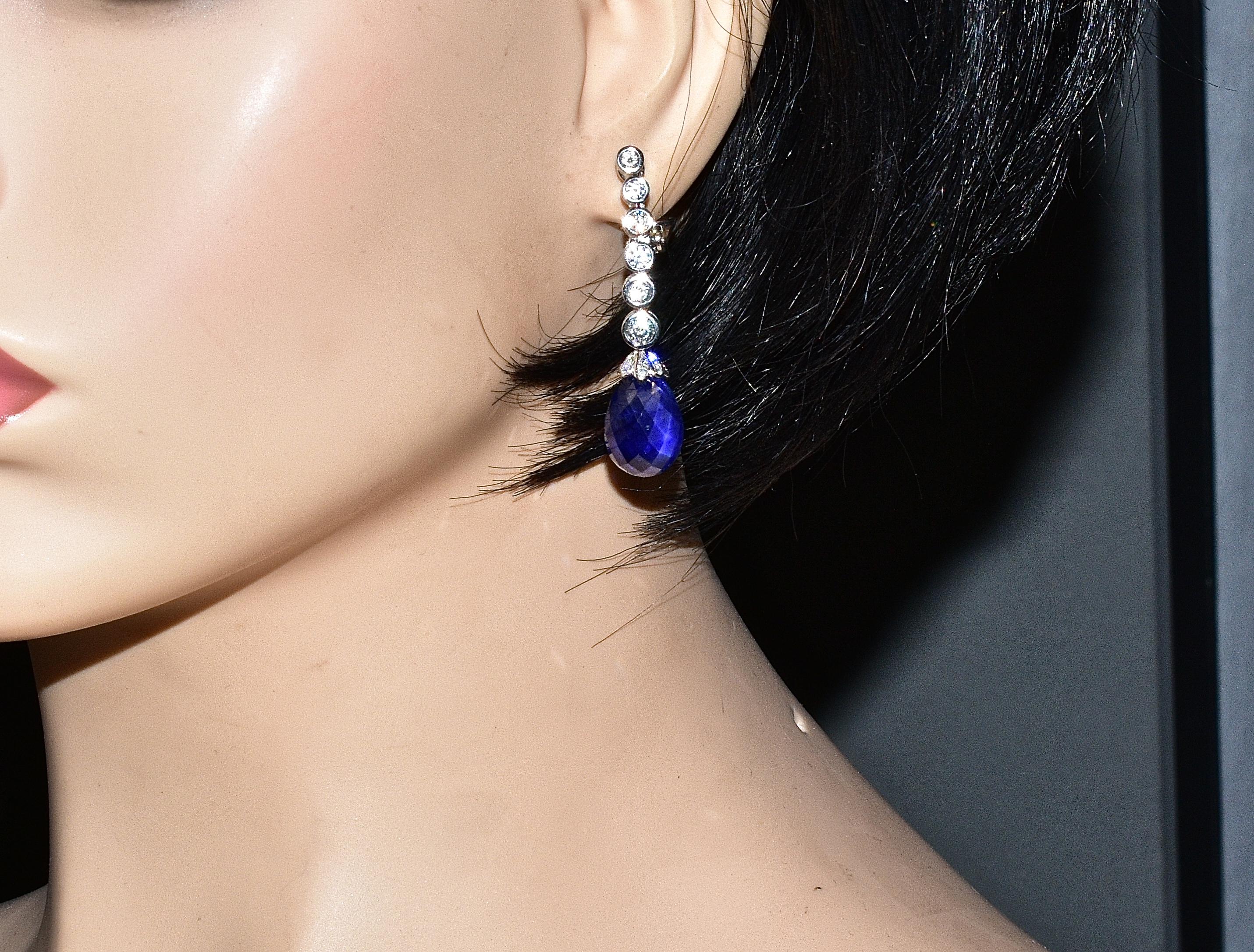Women's or Men's Van Cleef & Arpels Sapphire and Diamond Earrings