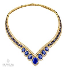 Van Cleef & Arpels Sapphire and Diamond Necklace in 18K Yellow Gold