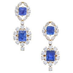 Van Cleef & Arpels Sapphire and Diamond Pendant and Earrings
