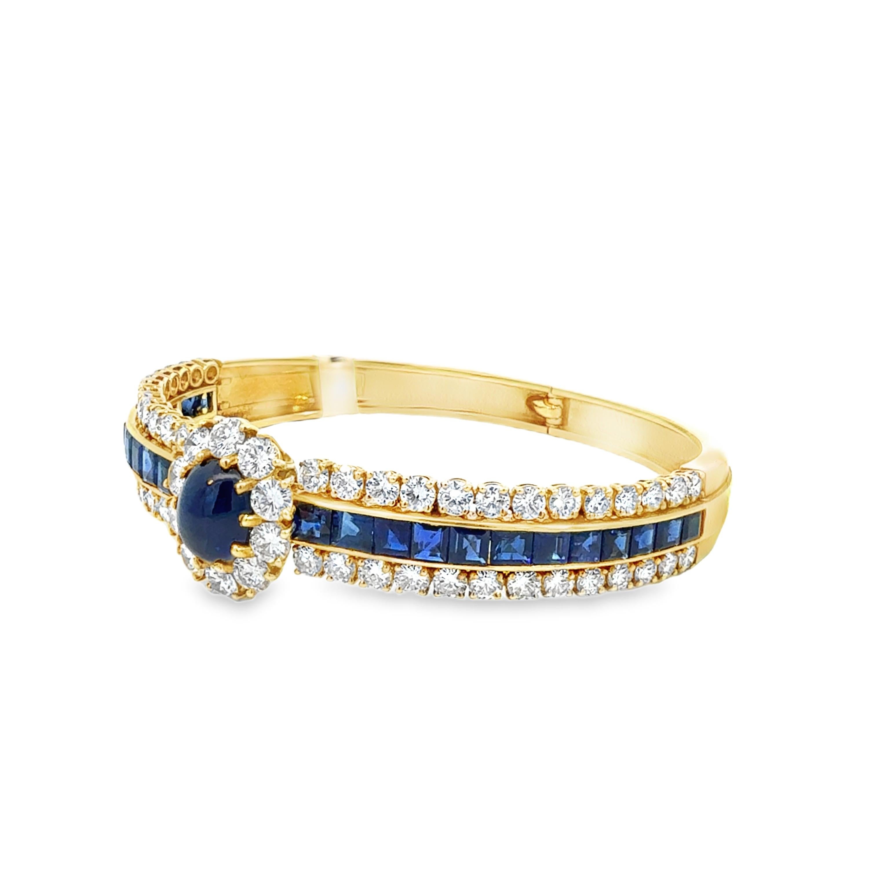 Van Cleef & Arpels Sapphire and Diamond Retro Vintage Bangle Bracelet 7