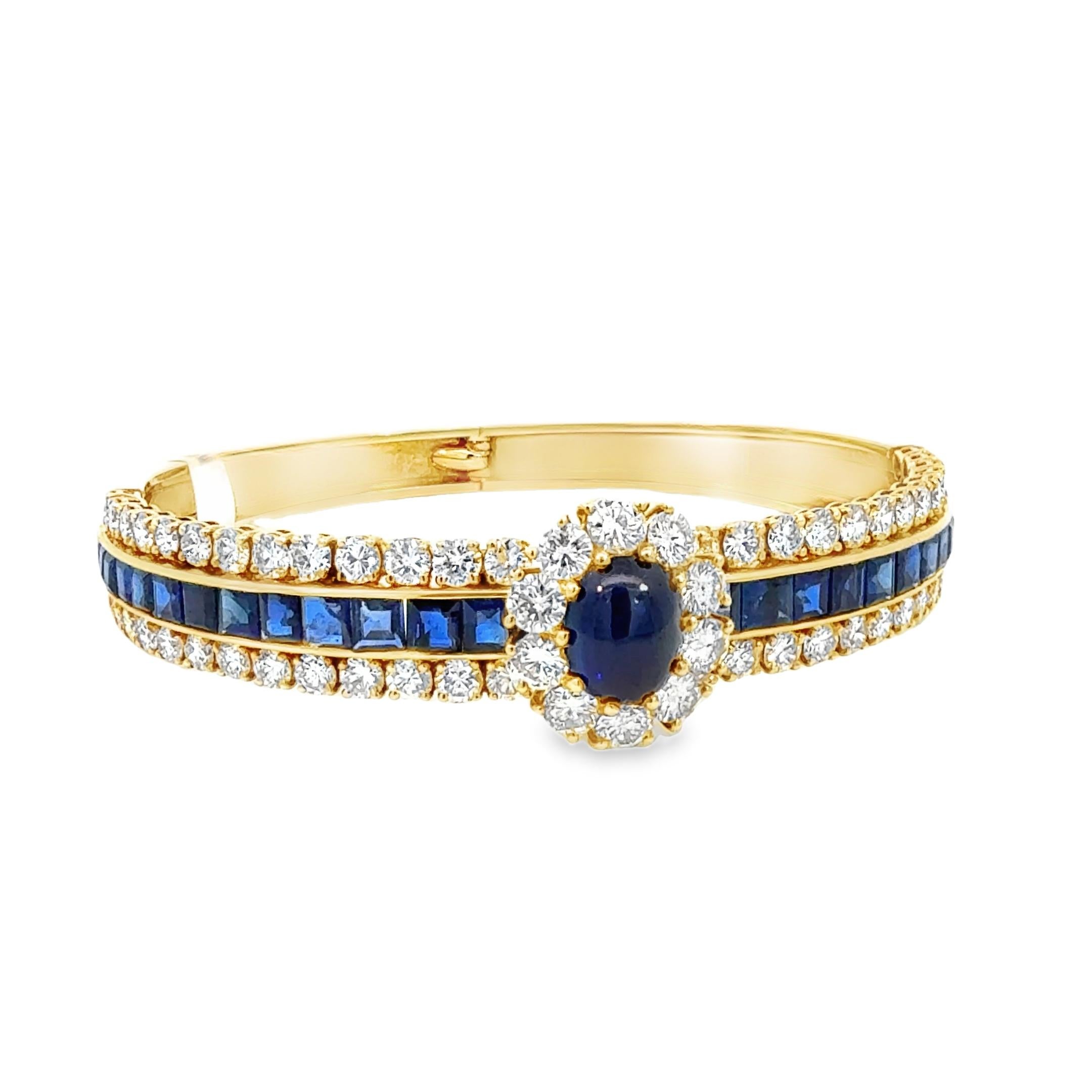 Van Cleef & Arpels Sapphire and Diamond Retro Vintage Bangle Bracelet 1