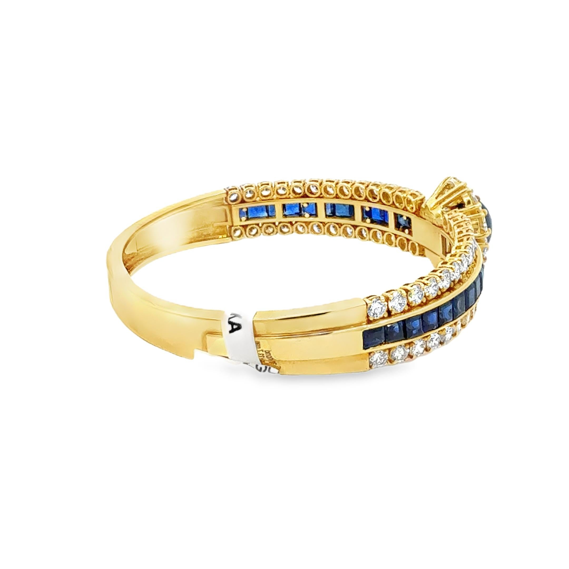 Van Cleef & Arpels Sapphire and Diamond Retro Vintage Bangle Bracelet 4