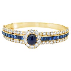 Van Cleef & Arpels Sapphire and Diamond Retro Vintage Bangle Bracelet