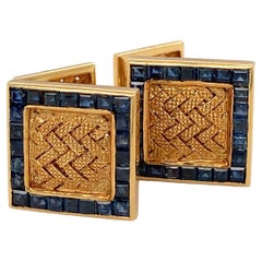 Van Cleef & Arpels Boutons de manchette en or et saphirs, années 1970