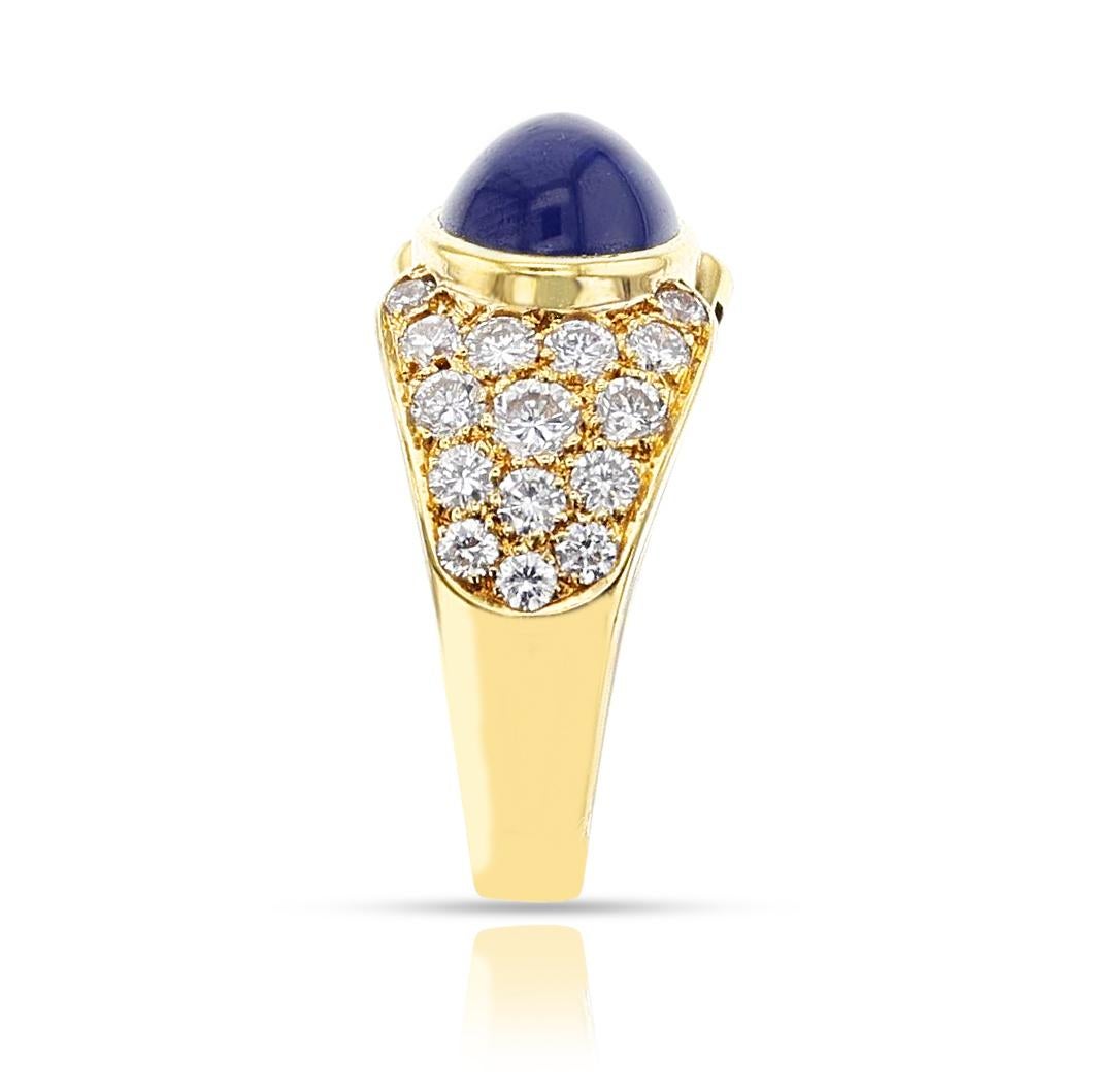 Van Cleef & Arpels Sapphire Cabochon and Diamond Ring, 18k For Sale 1
