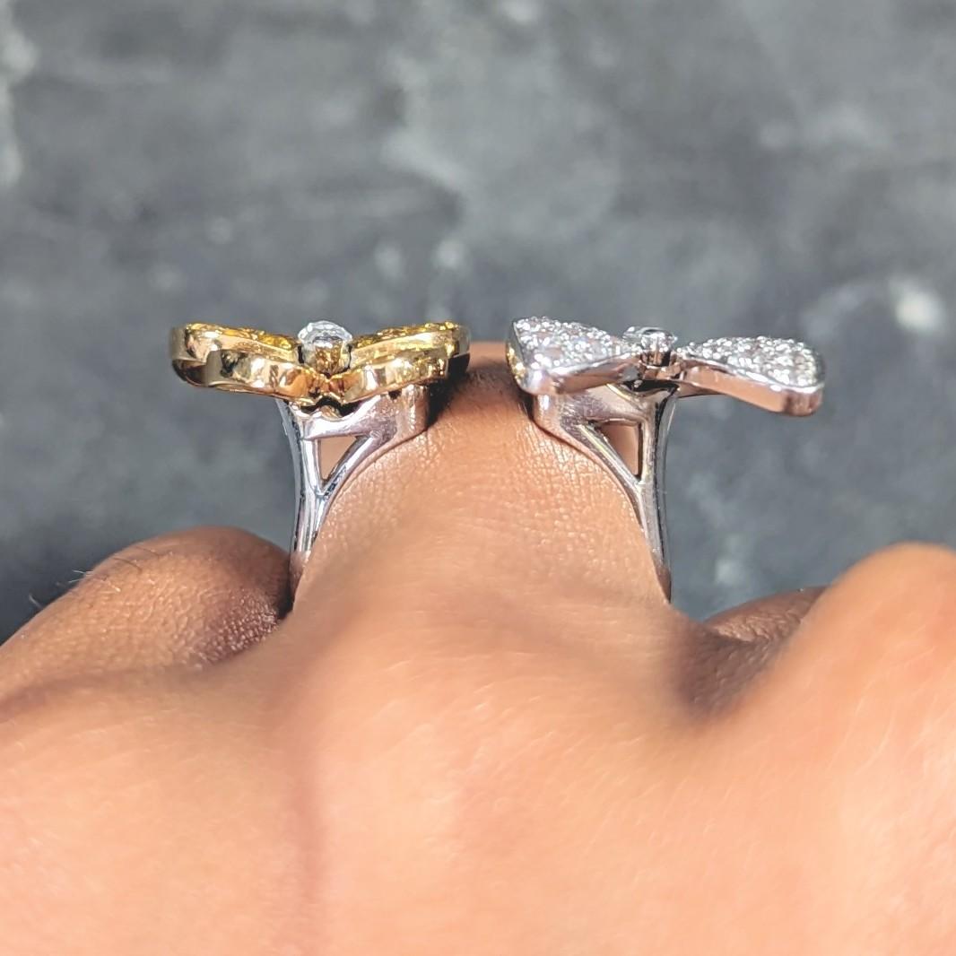 Van Cleef & Arpels Saphir-Diamant-Ring aus 18 Karat Gold mit zwei Schmetterlingen 9