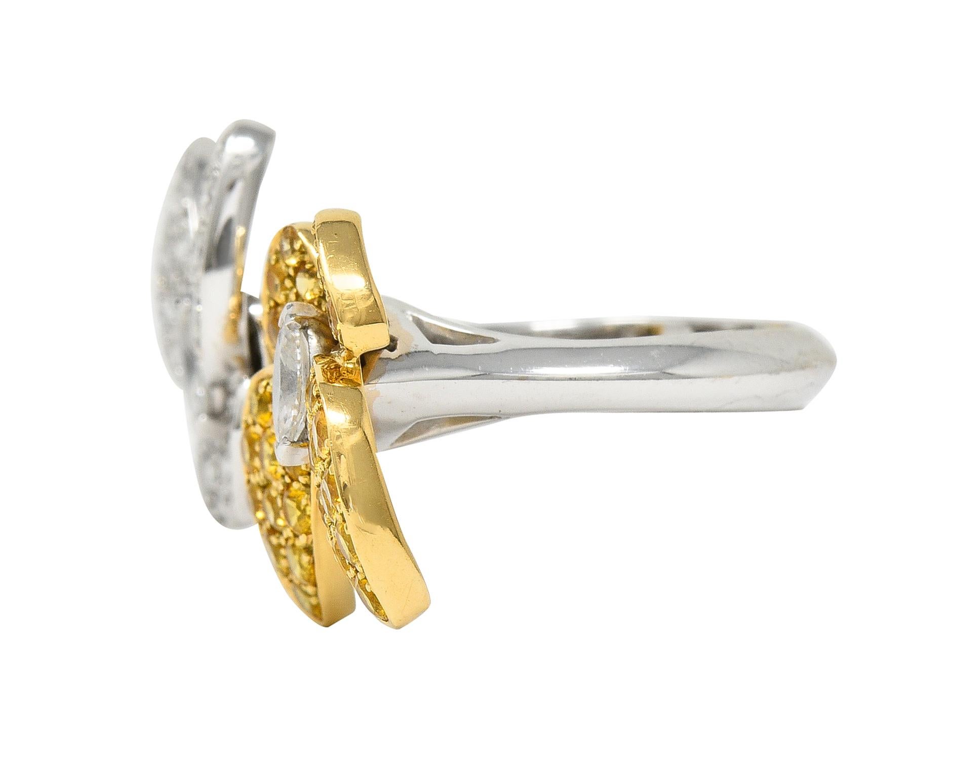Van Cleef & Arpels Saphir-Diamant-Ring aus 18 Karat Gold mit zwei Schmetterlingen für Damen oder Herren