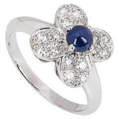 Van Cleef & Arpels Sapphire and Diamond Alhambra Ring