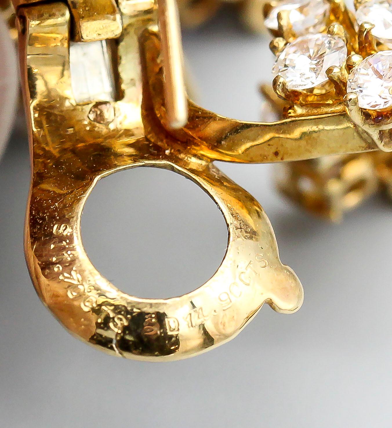 Van Cleef & Arpels Sapphire, Diamond and Gold Ear Pendant Earrings 4