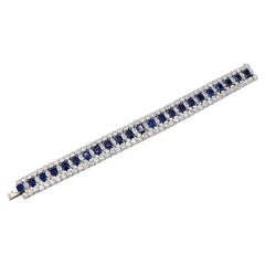 Van Cleef & Arpels Sapphire & Diamond Bracelet in Platinum – 28 ct Total