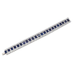 Bracciale Van Cleef & Arpels con zaffiri e diamanti in platino - 28 carati totali