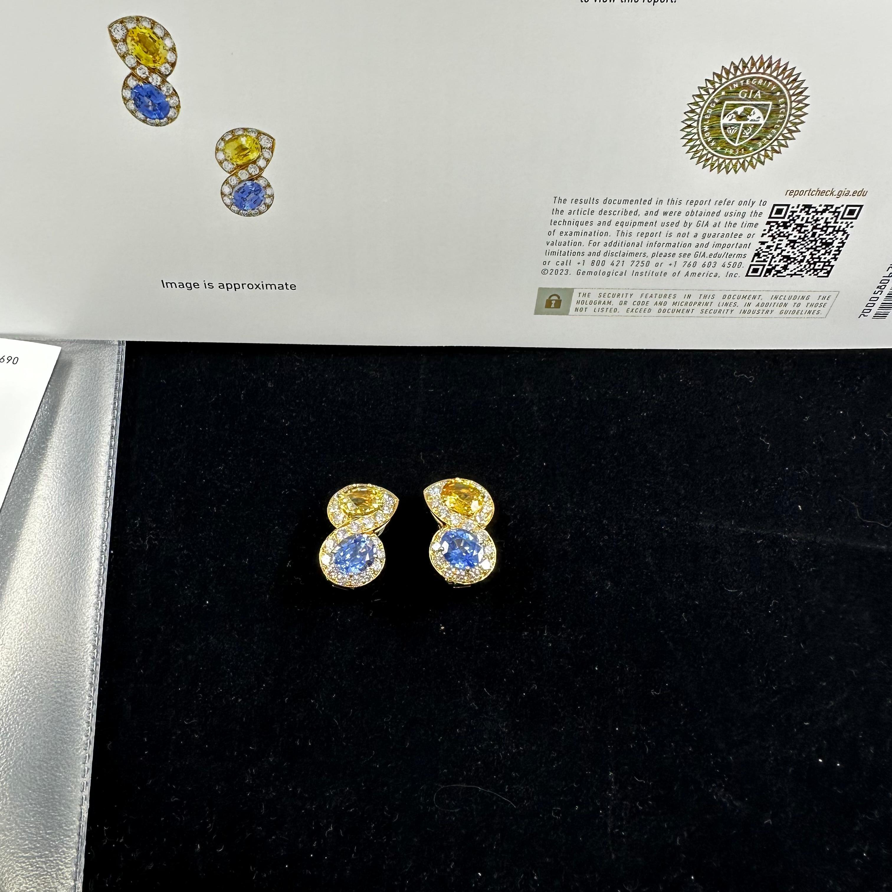 Van Cleef & Arpels  Sapphire & Diamond Earrings 18k Yellow Gold  For Sale 2