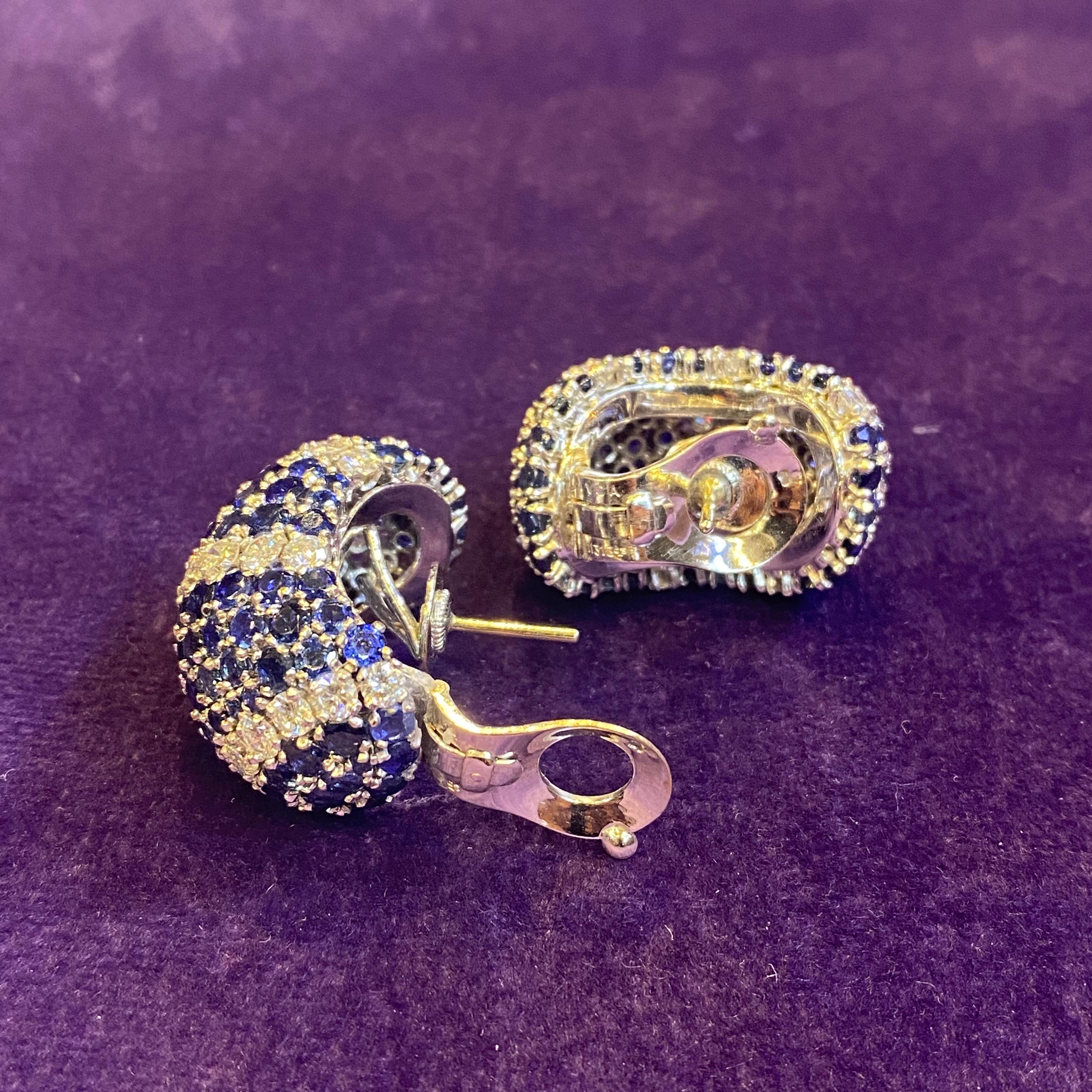 Van Cleef & Arpels Sapphire & Diamond Earrings For Sale 3