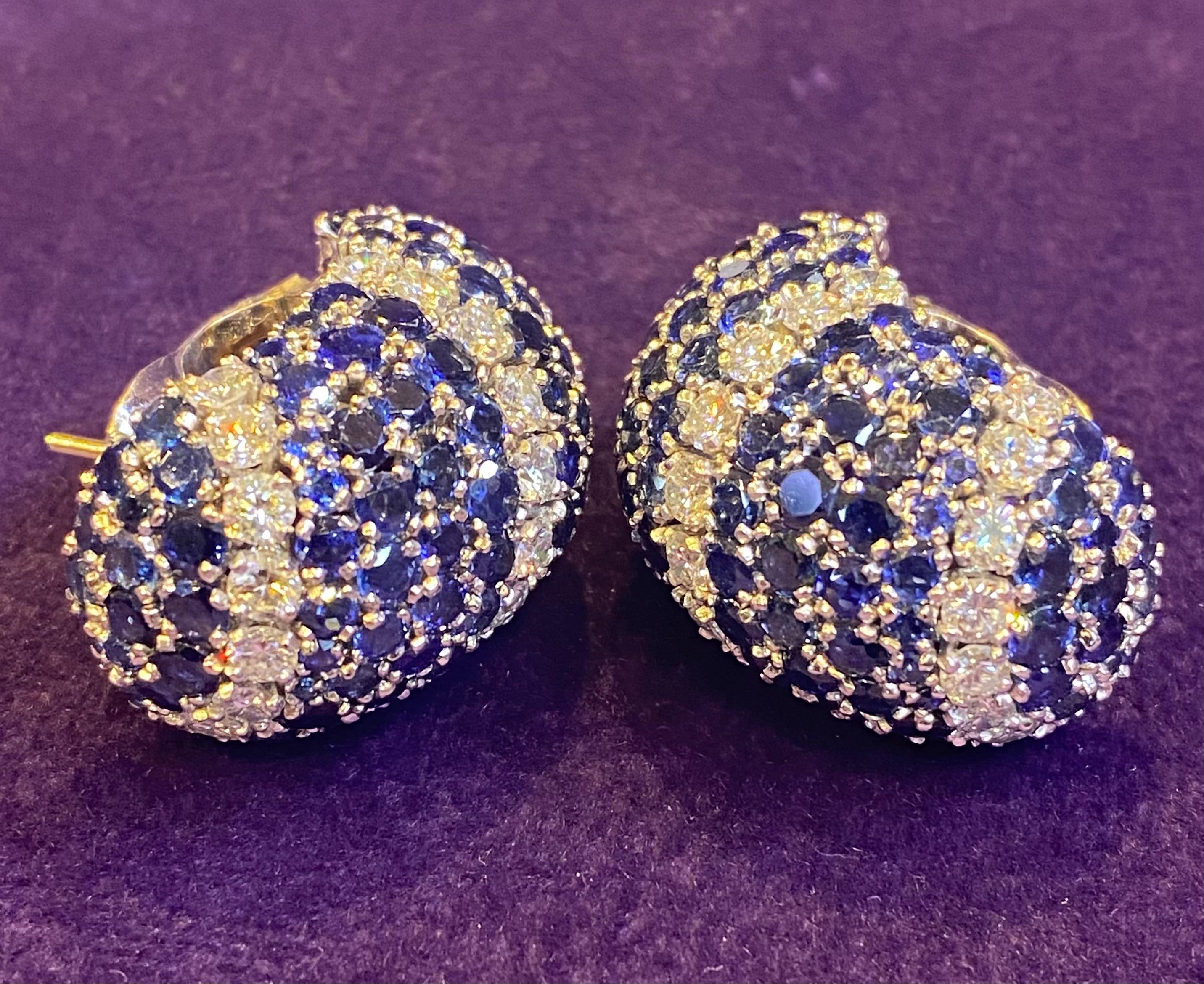 Van Cleef & Arpels Sapphire & Diamond Earrings For Sale 4