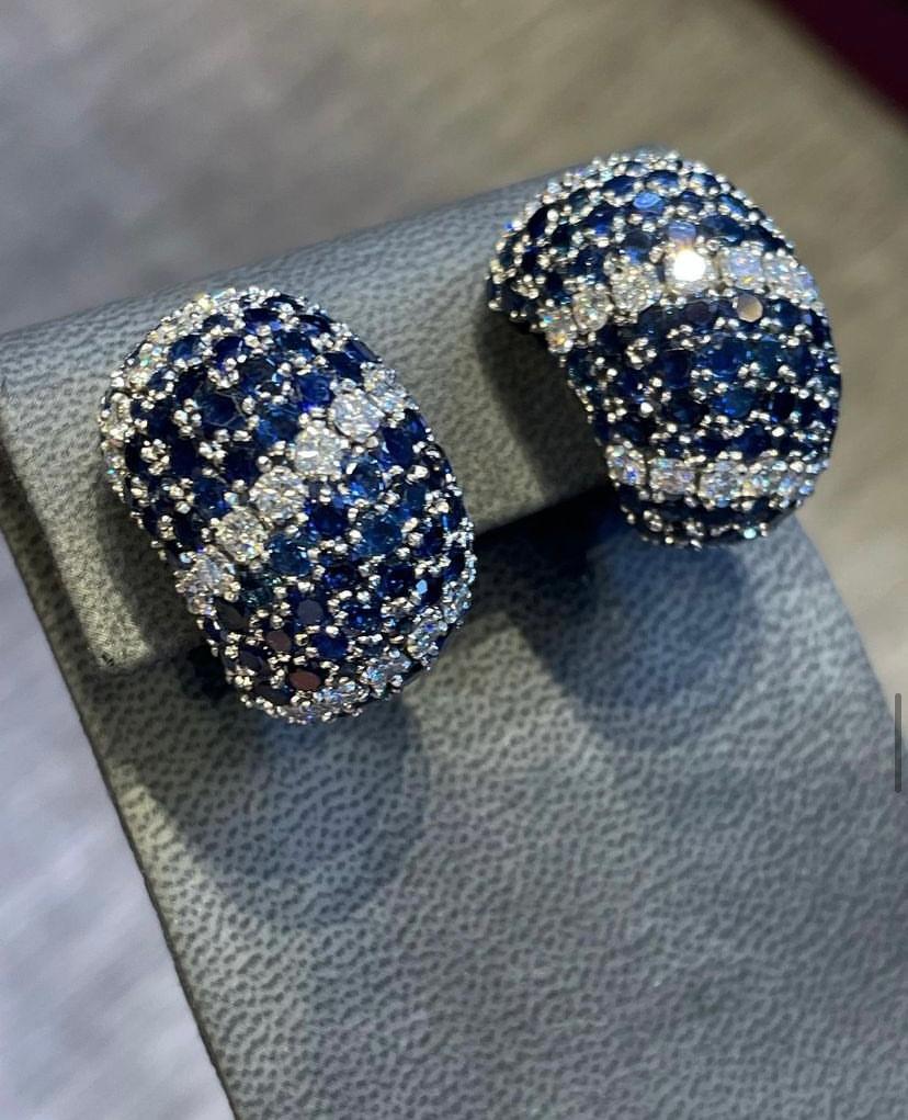 Van Cleef & Arpels Sapphire & Diamond Earrings For Sale 5