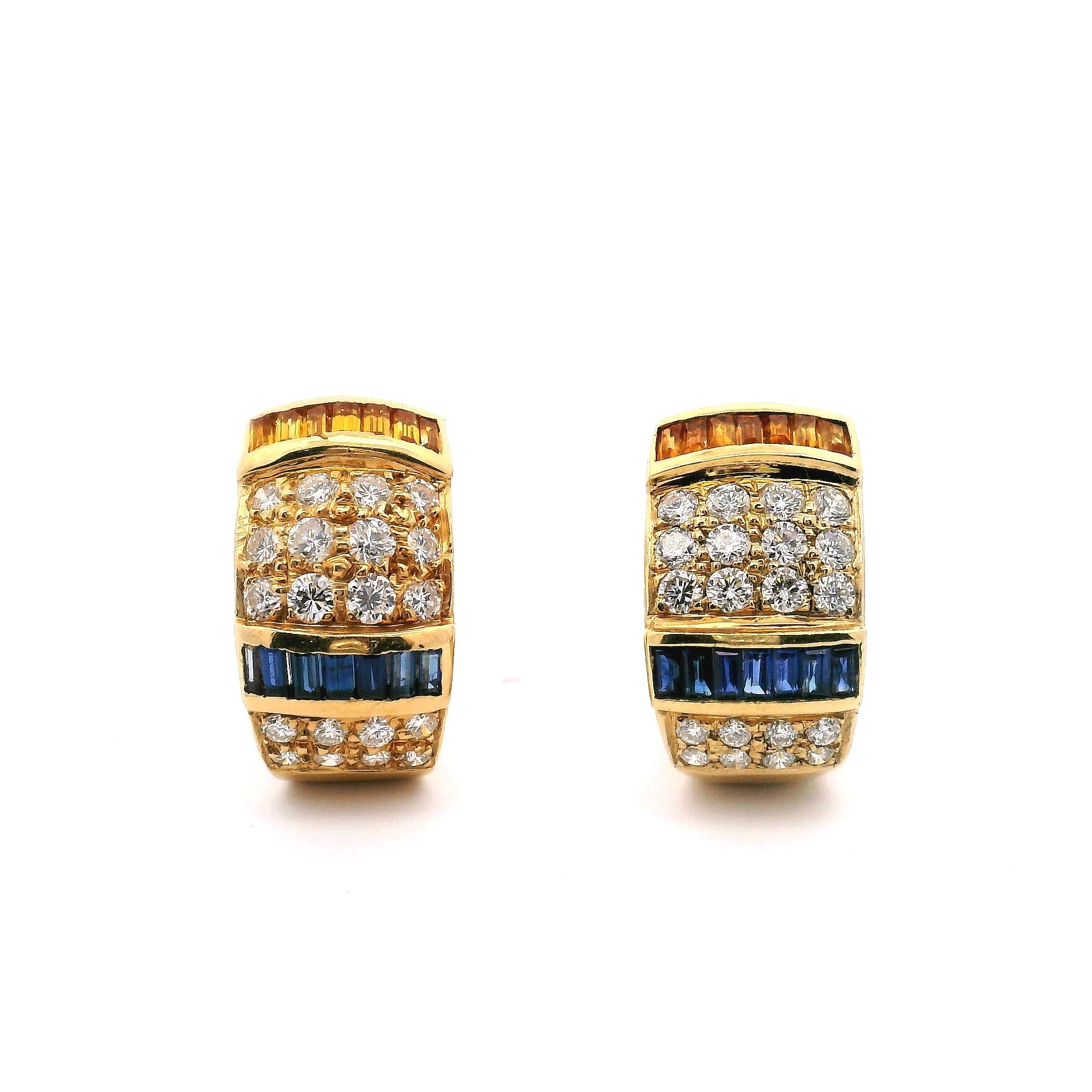 Women's or Men's Van Cleef & Arpels Sapphire & Diamond Earrings For Sale