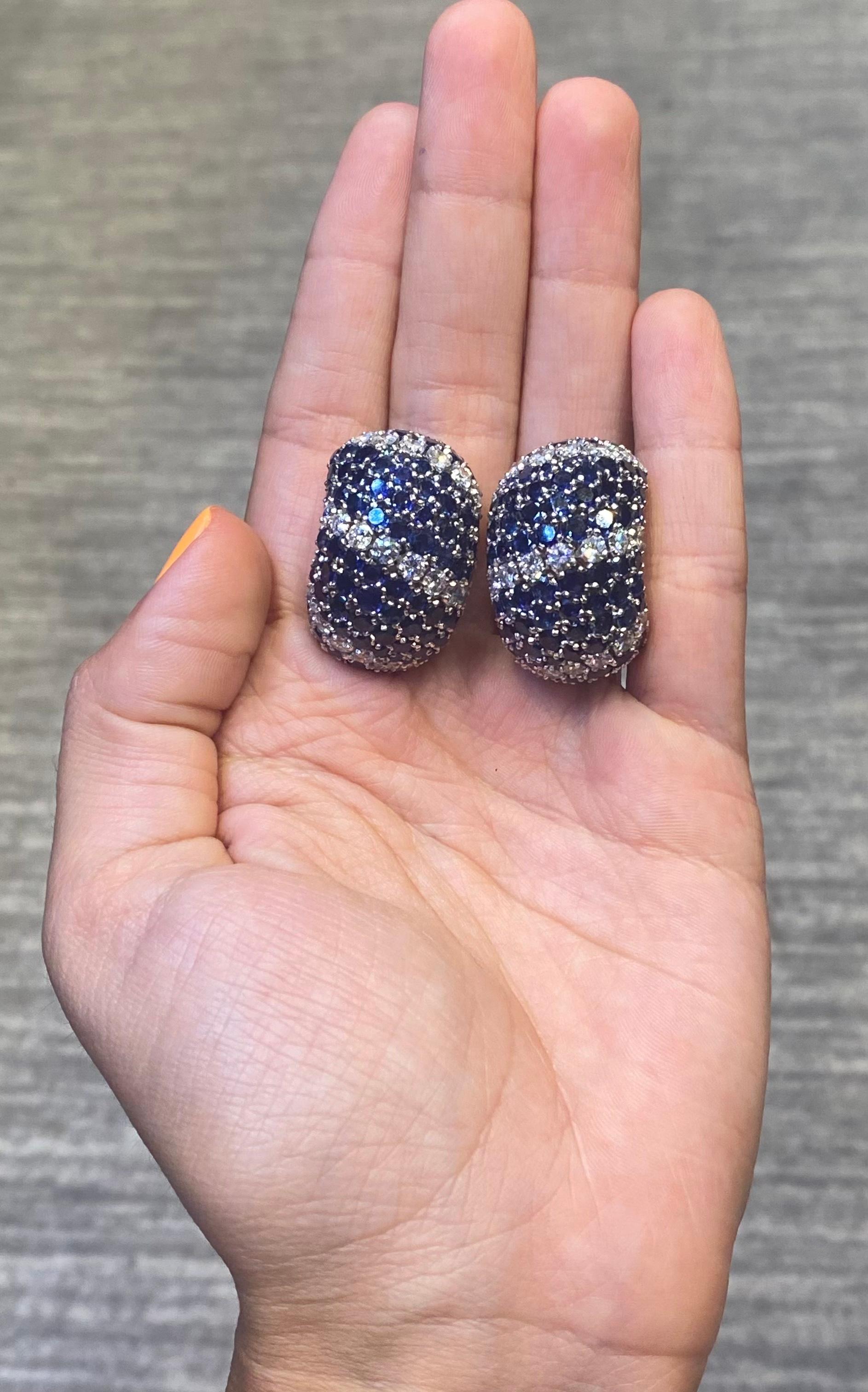 Van Cleef & Arpels Sapphire & Diamond Earrings For Sale 1