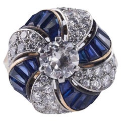 Van Cleef 
Arpels Sapphire Diamond Gold Cocktail Ring