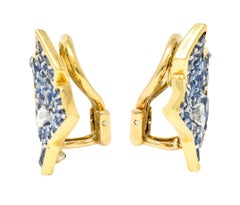 Van Cleef & Arpels Sapphire Diamond Platinum 18 Karat Yellow Gold Feuilles De Pl