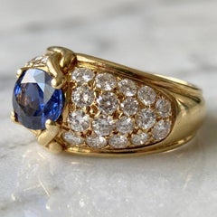 Van Cleef & Arpels Saphir-Diamant-Ring, 18K Gelbgold, Frankreich, CIRCA 1990