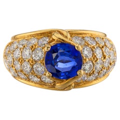 Van Cleef & Arpels Saphir-Diamant-Ring, 18K Gelbgold, Frankreich, CIRCA 1990