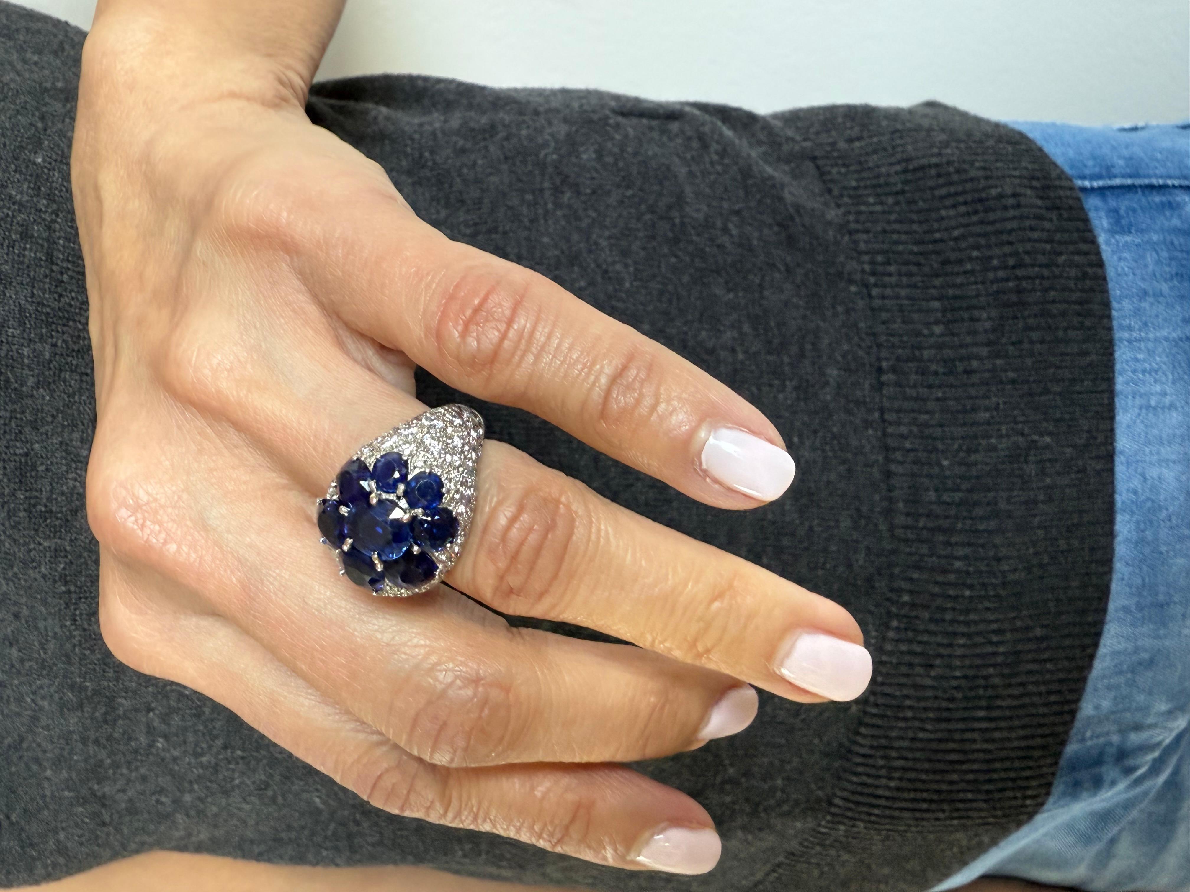 Van Cleef & Arpels Sapphire & Diamond Ring For Sale 12
