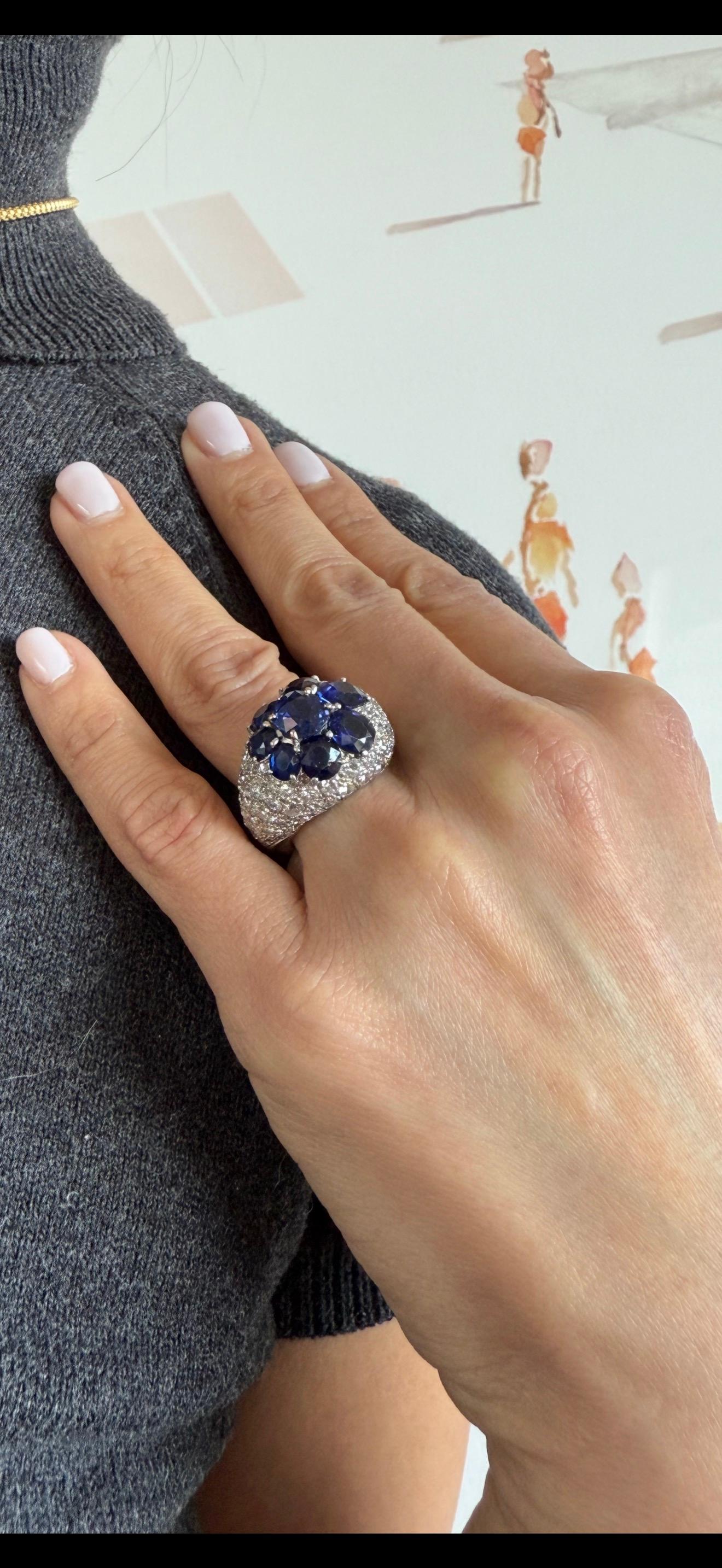 Van Cleef & Arpels Sapphire & Diamond Ring For Sale 13