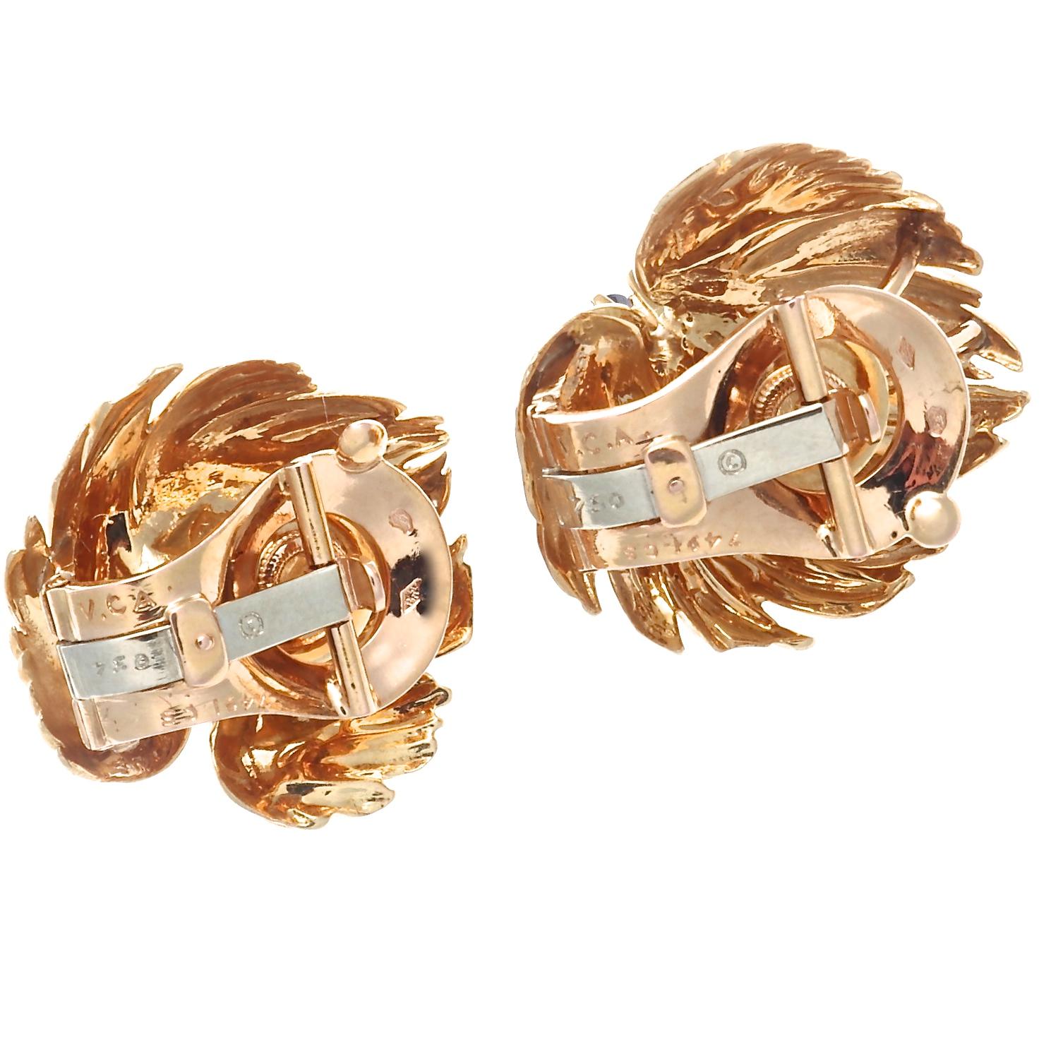 Contemporary Van Cleef & Arpels Sapphire Gold Earrings