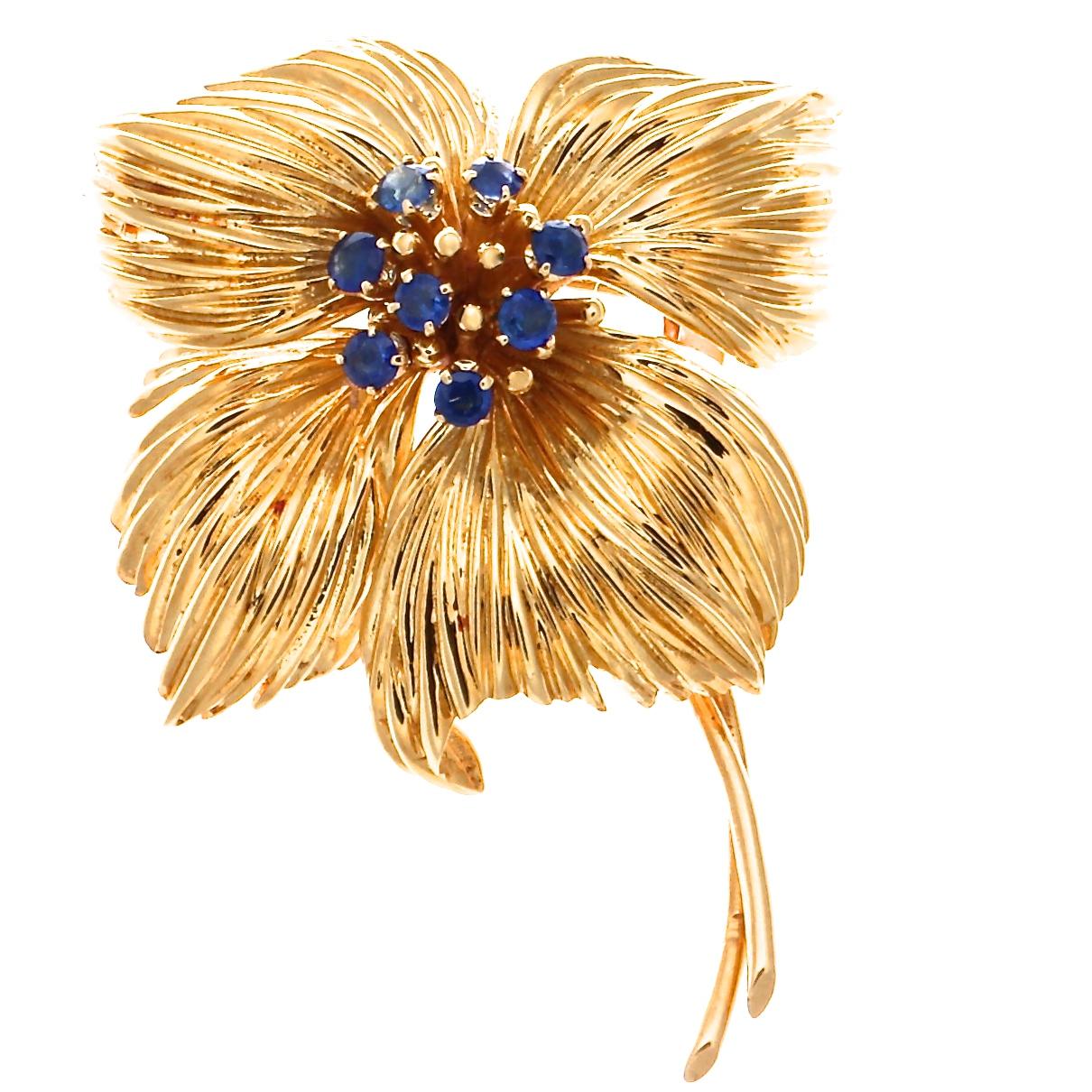 Van Cleef & Arpels Sapphire Gold Earrings In Excellent Condition In Beverly Hills, CA