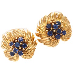 Van Cleef & Arpels Sapphire Gold Earrings
