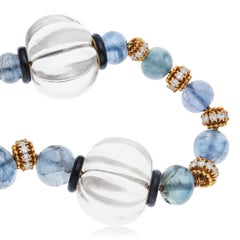 Van Cleef & Arpels Sautoir aus Saphir, Bergkristall, Diamanten und Emaille