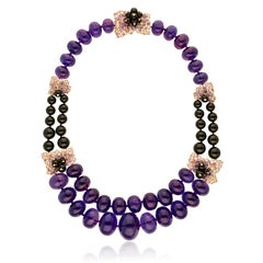 VAN CLEEF & ARPELS Secret de Cassis Amethyst Necklace & Ear Clips