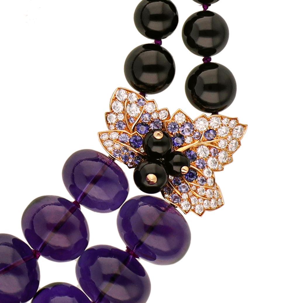 VAN CLEEF & ARPELS Secret de Cassis Collana con ametista e fermagli per orecchie in vendita 2