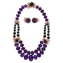 VAN CLEEF & ARPELS Secret de Cassis Amethyst Necklace & Ear Clips
