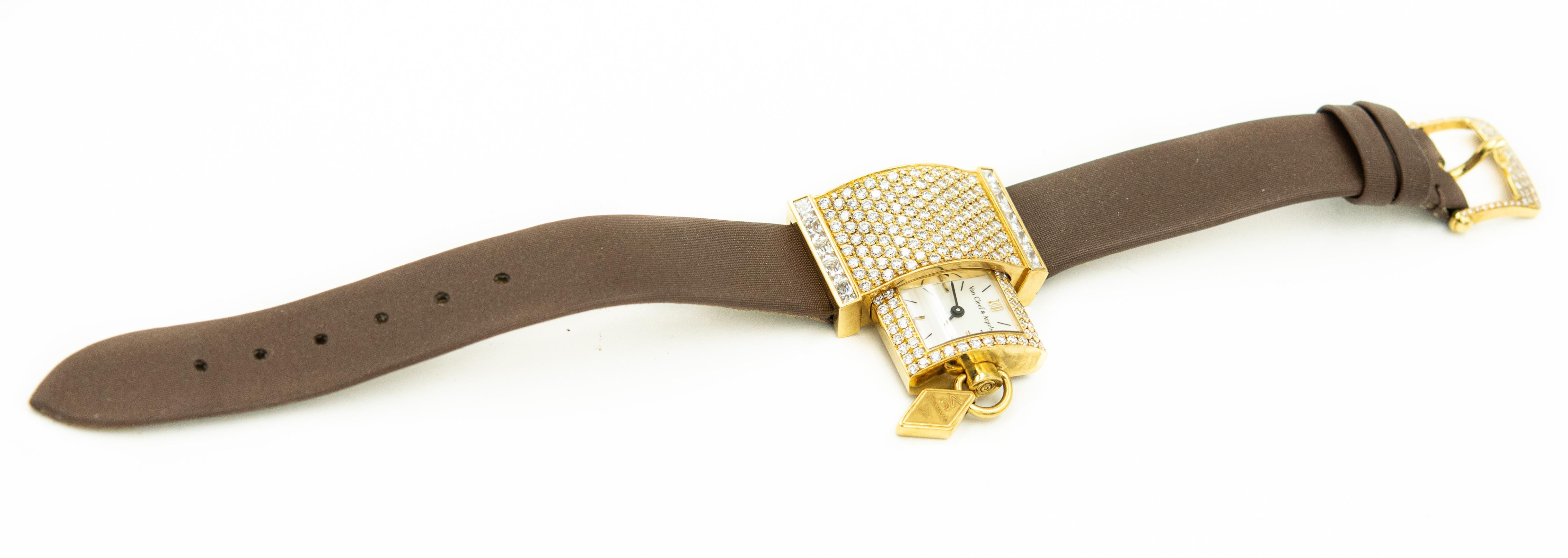 Van Cleef & Arpels Secret Pavée Diamond 18k Yellow Ladies Watch Ref. VCA 1434 3