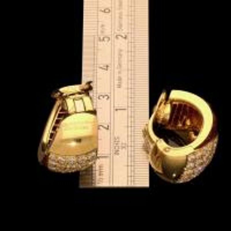 Brilliant Cut Van Cleef & Arpels 'Sertie Invisible' Gold Ruby Diamond Asymmetric Clip Earrings For Sale