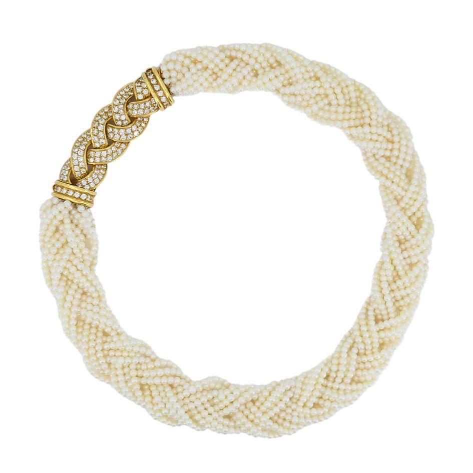 Van Cleef & Arpels, colliers de perles interchangeables en or 18 carats avec diamants Pour femmes en vente