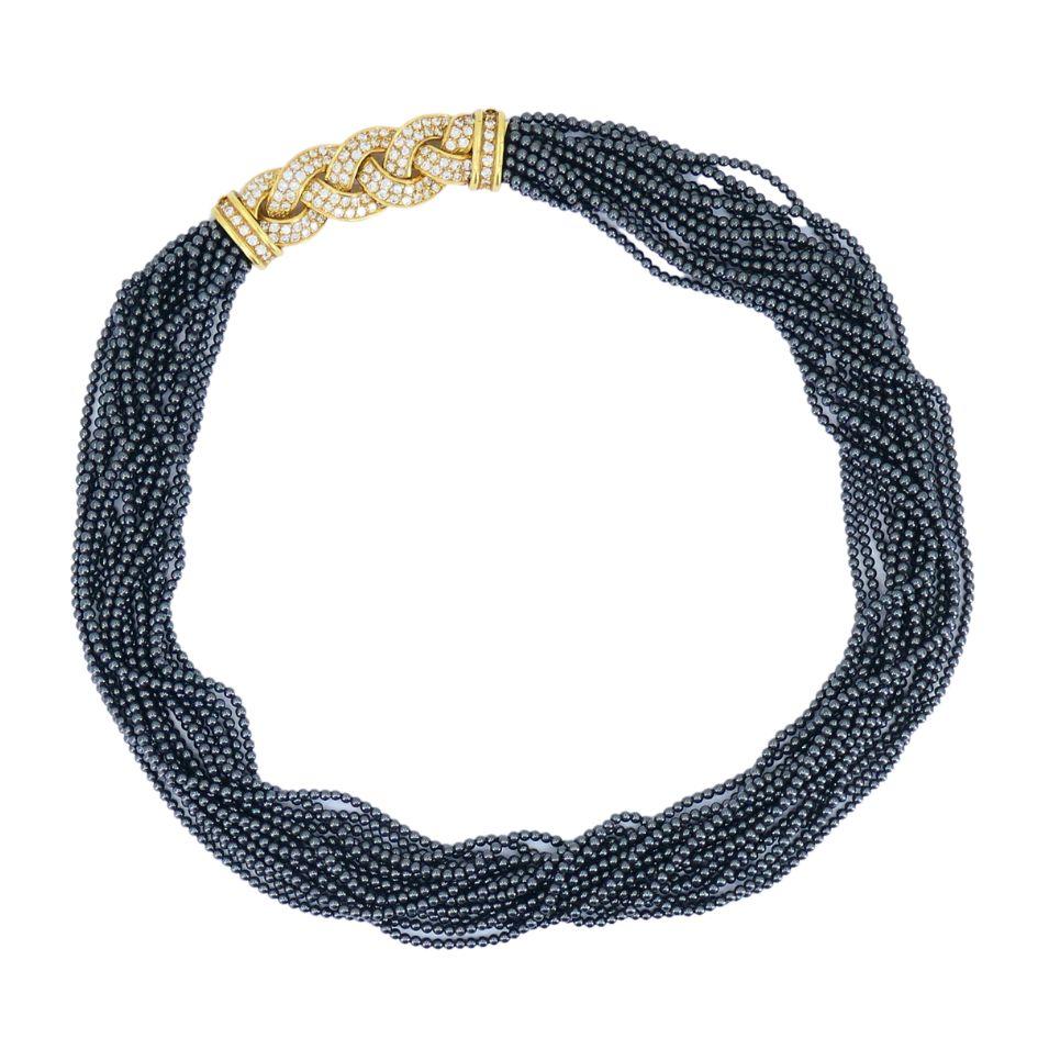 Van Cleef & Arpels, colliers de perles interchangeables en or 18 carats avec diamants en vente 2