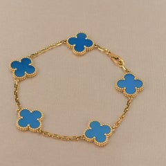 Van Cleef & Arpels Sèvres Porcelain Yellow Gold Alhambra Bracelet