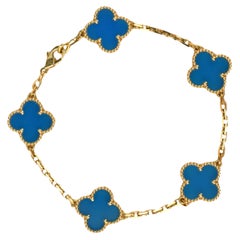 Van Cleef & Arpels Sèvres Porcelain Yellow Gold Alhambra Bracelet