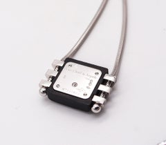 VAN CLEEF & ARPELS Slider Necklace-Watch In Platinum 18Kt Gold Wood And Diamonds