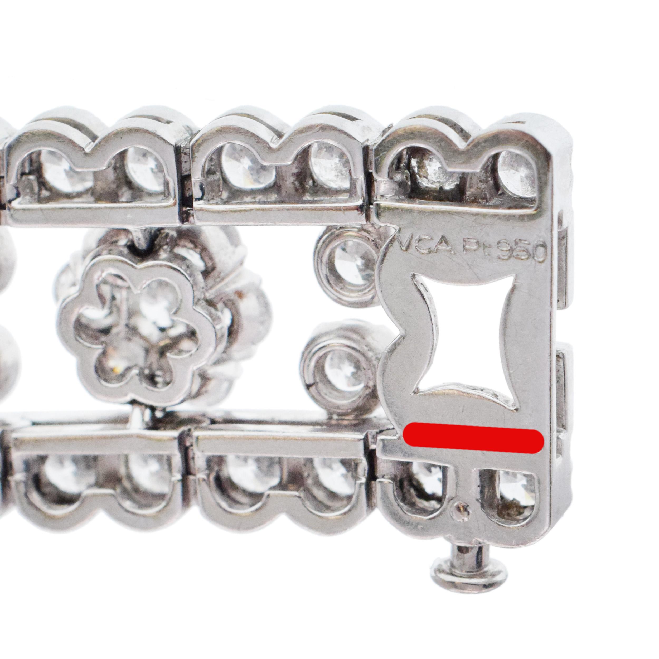 Van Cleef & Arpels  'Snowflake' Diamond and Platinum Bracelet 6
