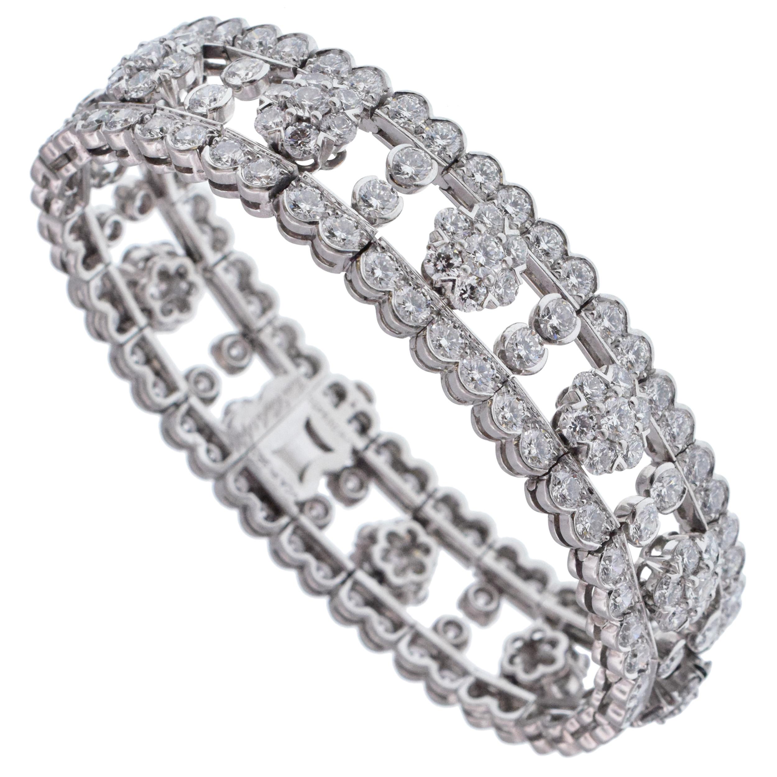 Artist Van Cleef & Arpels  'Snowflake' Diamond and Platinum Bracelet