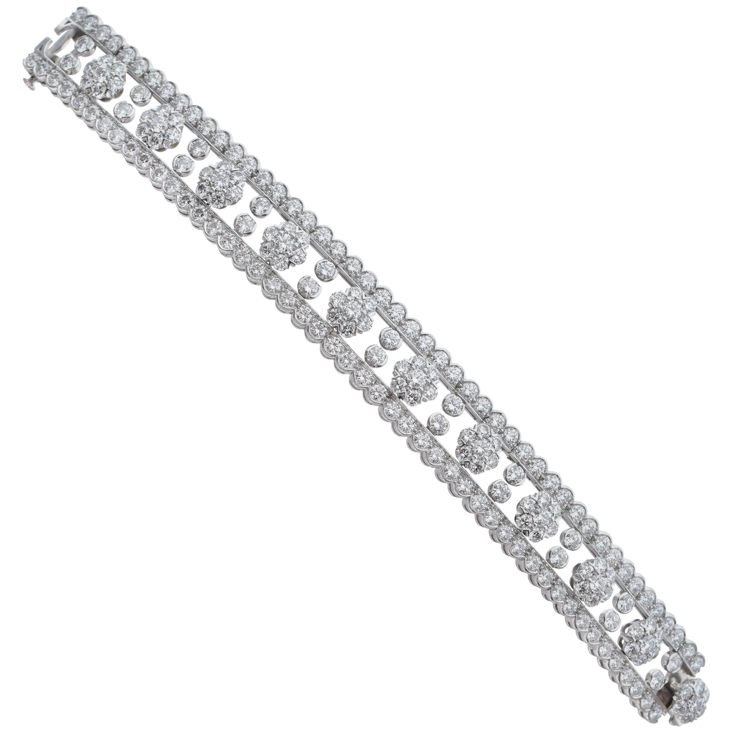 Van Cleef & Arpels  'Snowflake' Diamond and Platinum Bracelet 2
